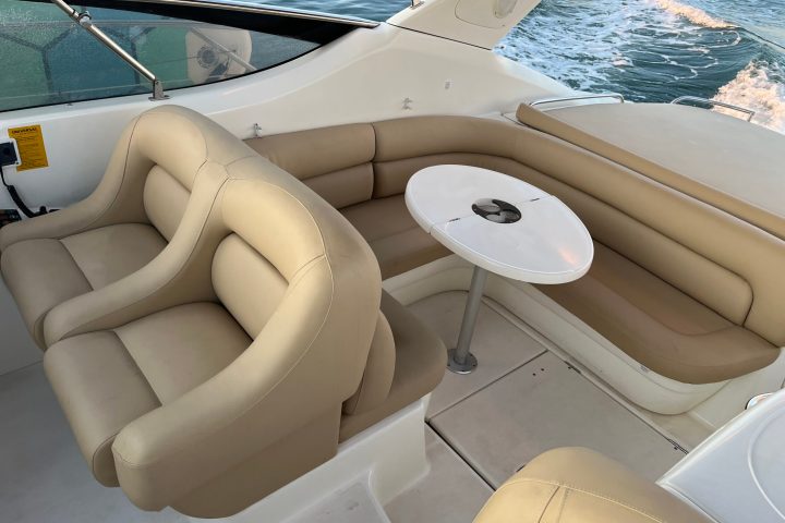 a boat sitting on top of a table