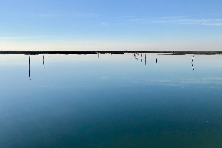 a long bridge over a body of water