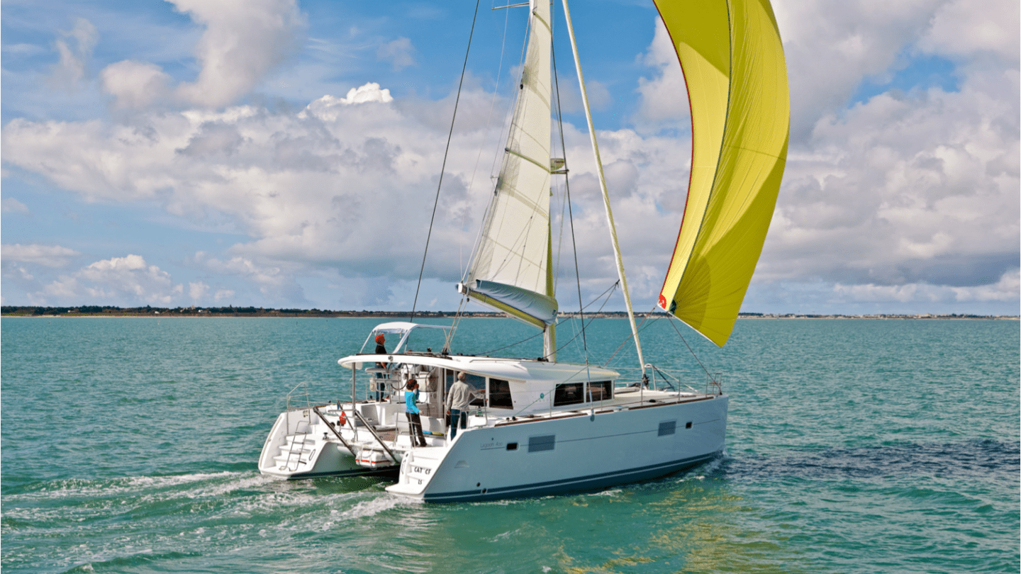 a small boat in a large body of water